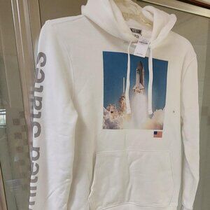 American Eagle NASA White Cotton Hoodie - UNISEX- Size S NWT